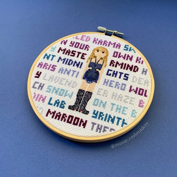 Taylor Swift Eras Tour 'Midnights' Costume Cross-Stitch Embroidery Loop - Picture 2 of 3
